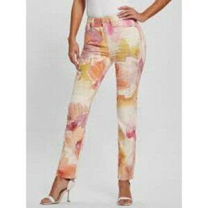NWT $298  GUESS GIRLY SEQUIN METRO FLOWER SKINNY JEANS W 25